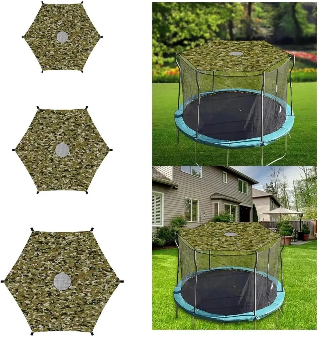 Outdoor Trampoline Tent Cover for 6 Poles - Waterproof Trampoline Awning, Round Design, Perfect for Kids' Playtime, Weather Protection, Backyard Fun