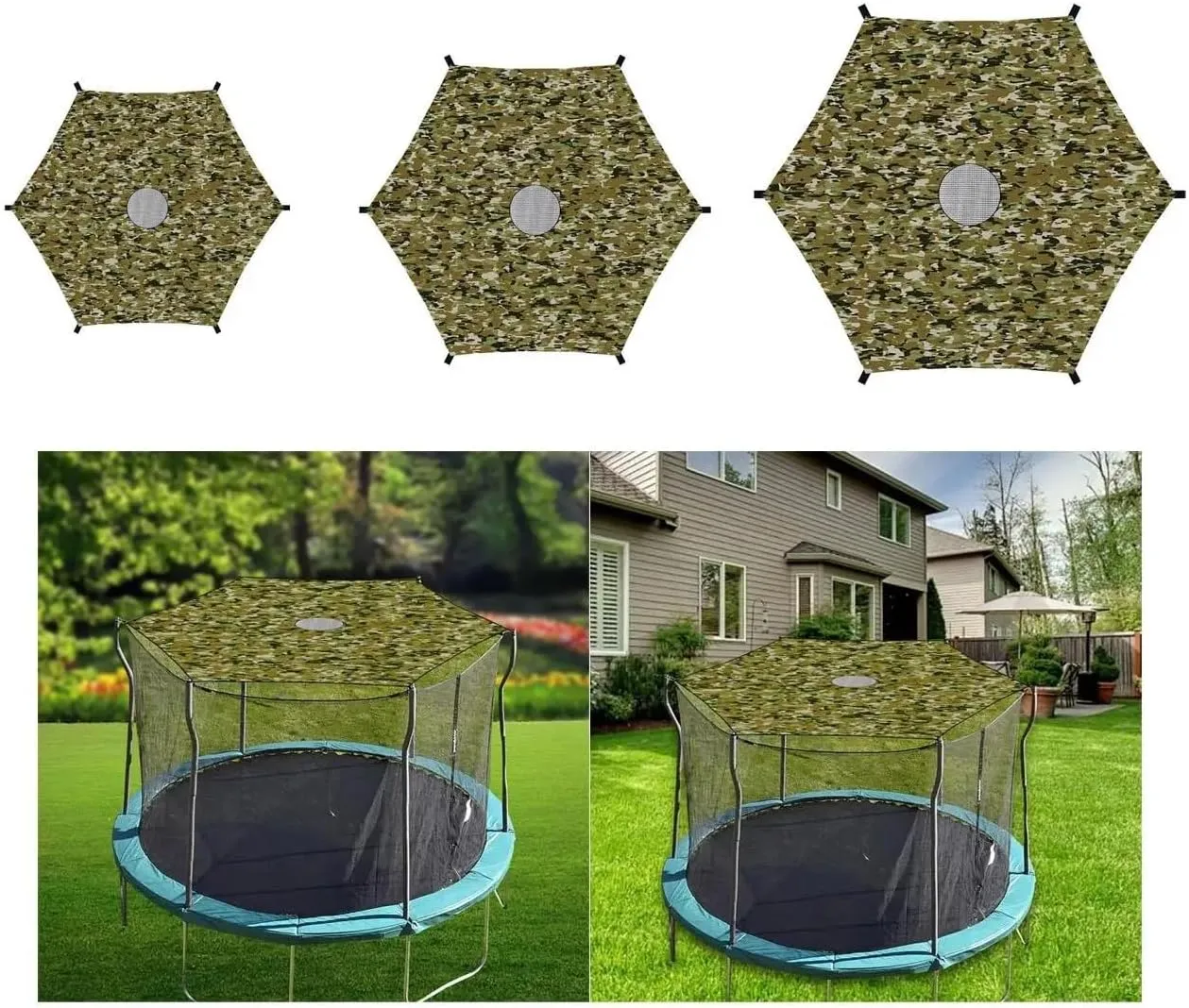 Outdoor Trampoline Tent Cover for 6 Poles - Waterproof Trampoline Awning, Round Design, Perfect for Kids' Playtime, Weather Protection, Backyard Fun