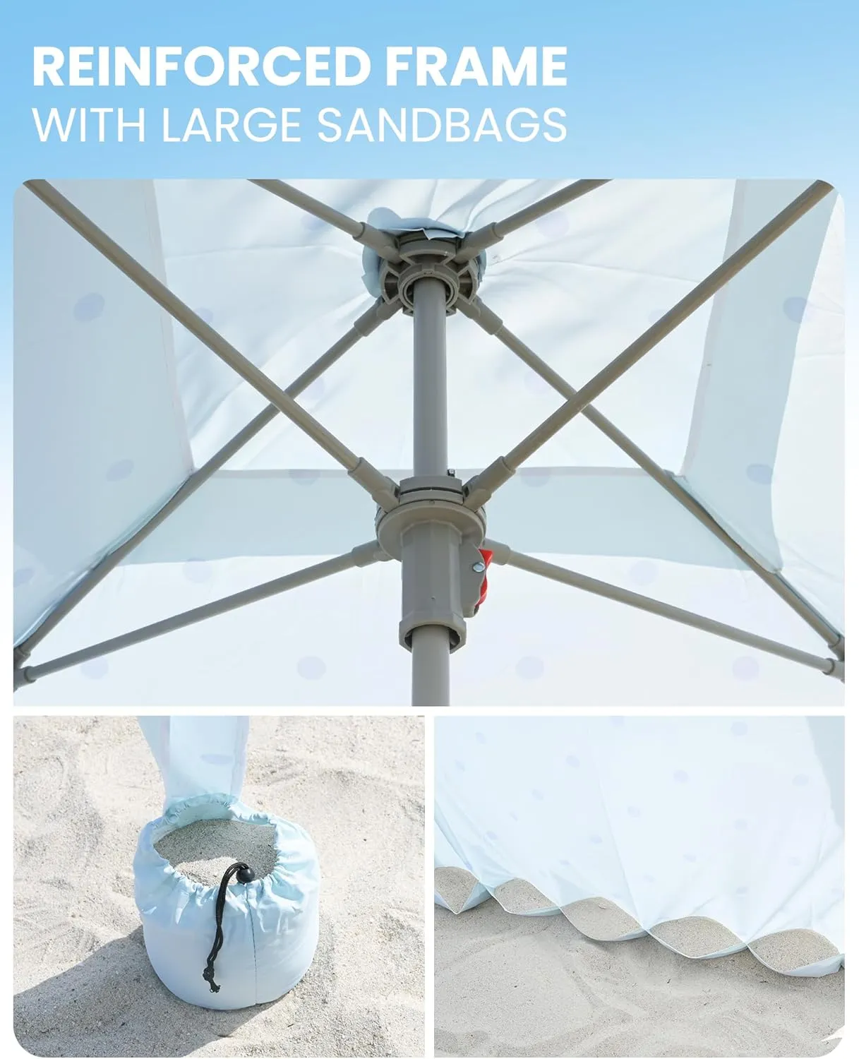 OutdoorMaster Portable Beach Cabana with Fringe, 6' x 6' Canopy, Easy Set Up Beach Shelter, Side Wall, UPF 50  UV Protection Sun Umbrella - For Kids, Family & Friends