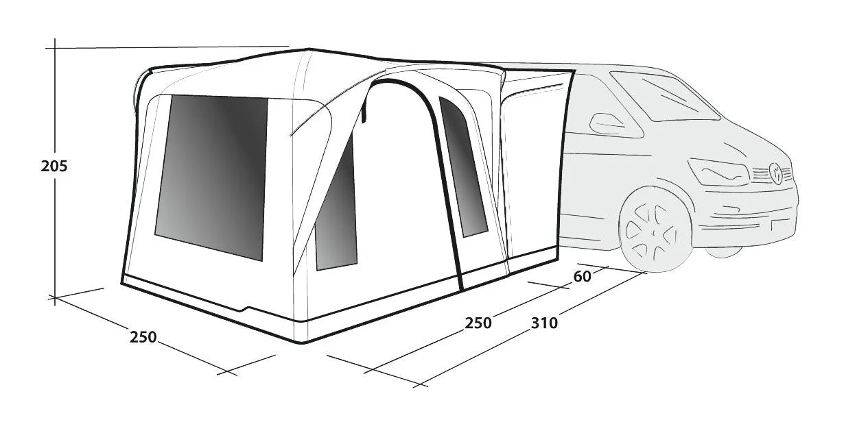 Outwell Daytona Air Driveaway Awning 2025 - Grey (A207444)