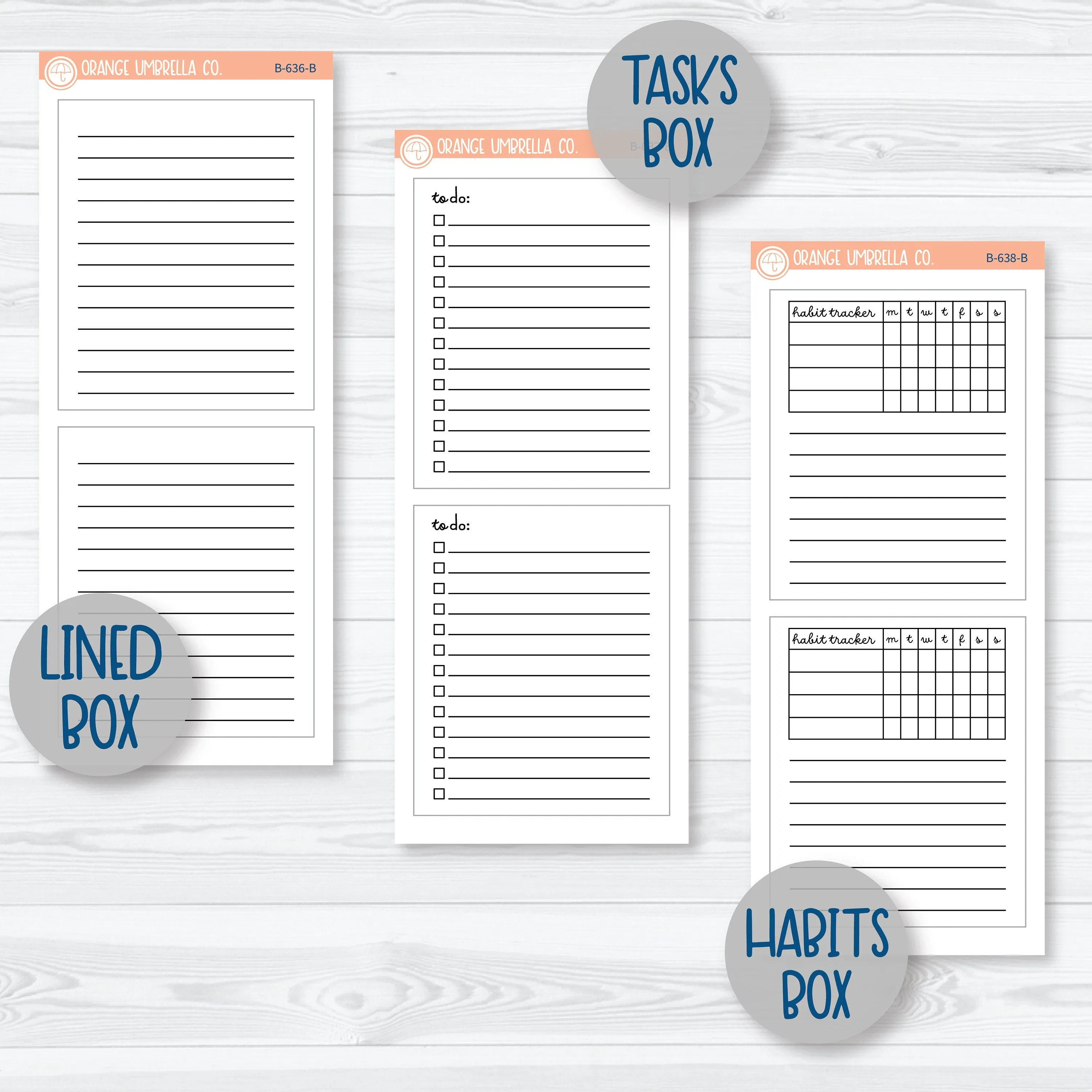 Owl Planner Kit | 7x9 Compact Vertical Planner Kit Stickers | Side Eye | 342-091