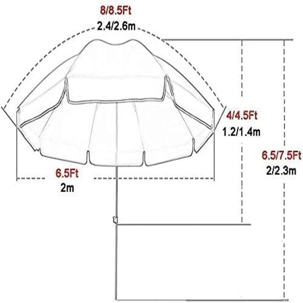 Patio Umbrellas Tiltable Cranks UV Proof Sunshade Garden Outdoor Umbrellas Terraces Balcony Pools Beach Umbrella