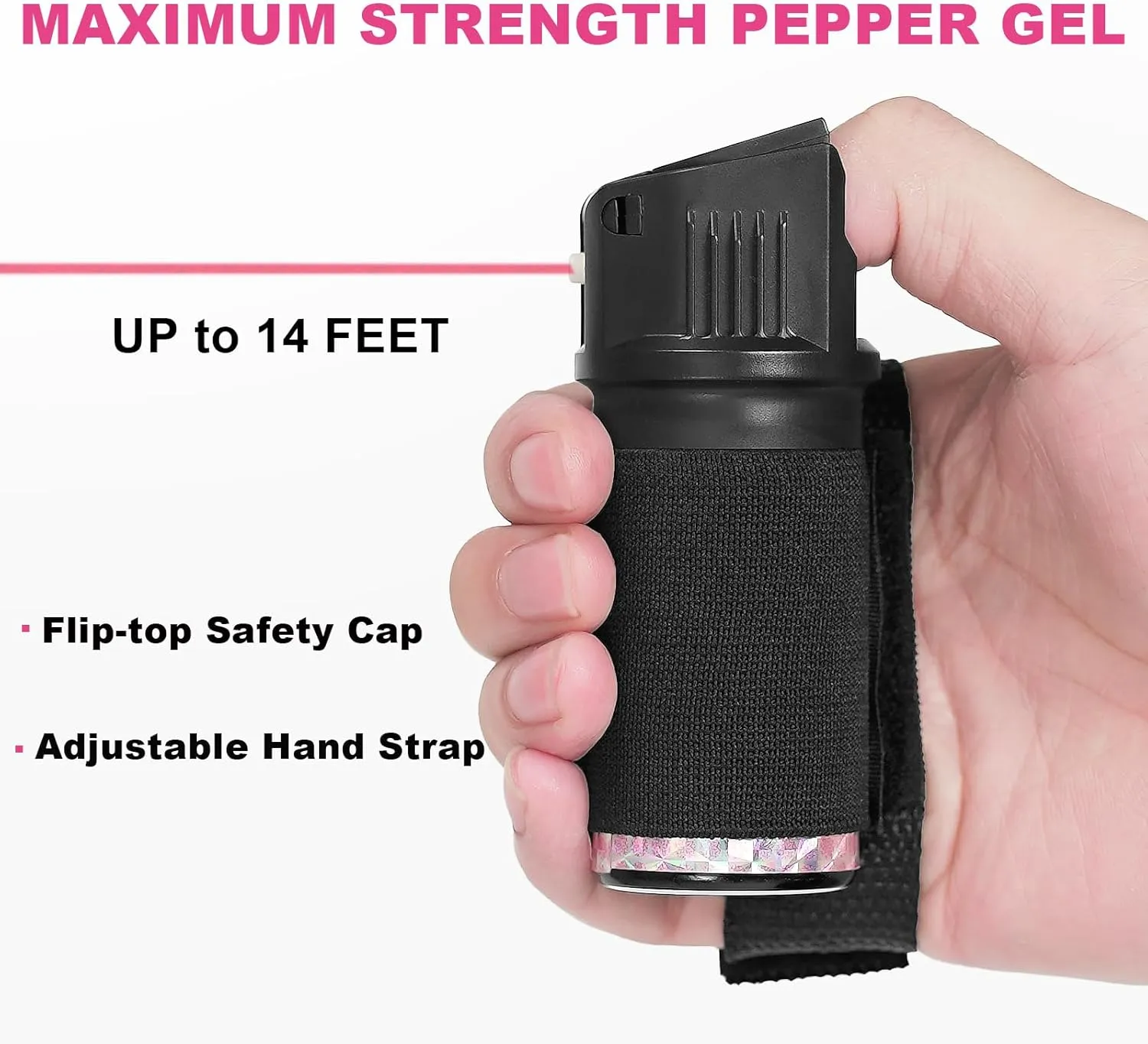Personal Safety Kit, 3-in-1 Personal Alarm & Door Handle Alarm with LED Light and Pepper Spray, Maximum Strength Pepper Gel, 130dB Siren, Flip-top Safety Cap , Adjustable Runner Hand Strap