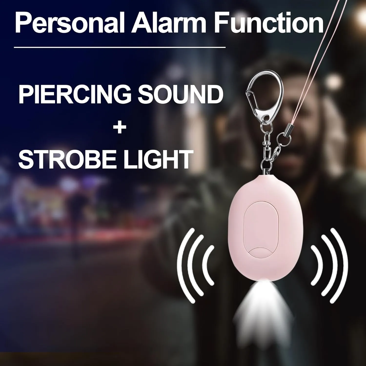 Personal Safety Kit, 3-in-1 Personal Alarm & Door Handle Alarm with LED Light and Pepper Spray, Maximum Strength Pepper Gel, 130dB Siren, Flip-top Safety Cap , Adjustable Runner Hand Strap