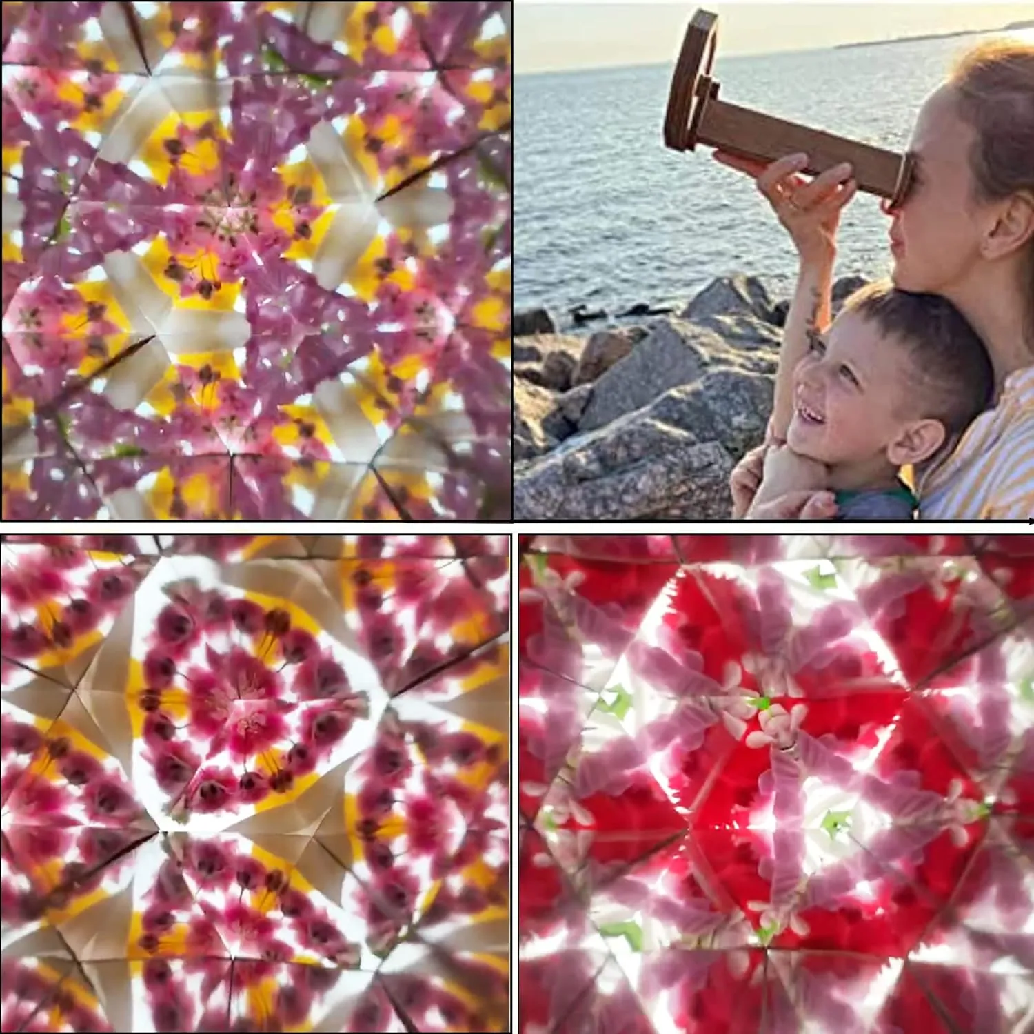 Personalized Newest Natural Wood DIY Kaleidoscope for Kids, Magic Outdoor Educational Fillable Wooden Rotating Eco-Friendly Classic Kit, Best Gifts for Nature Lovers (1 Pc)