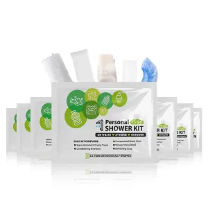 pH Advantage Compact Personal Shower Kit To-Go (Green) – Your Hygiene Companion for Travel, Gym, Camping | Shower on the Go | Shampoo, Soap, Towel. All in One (10)