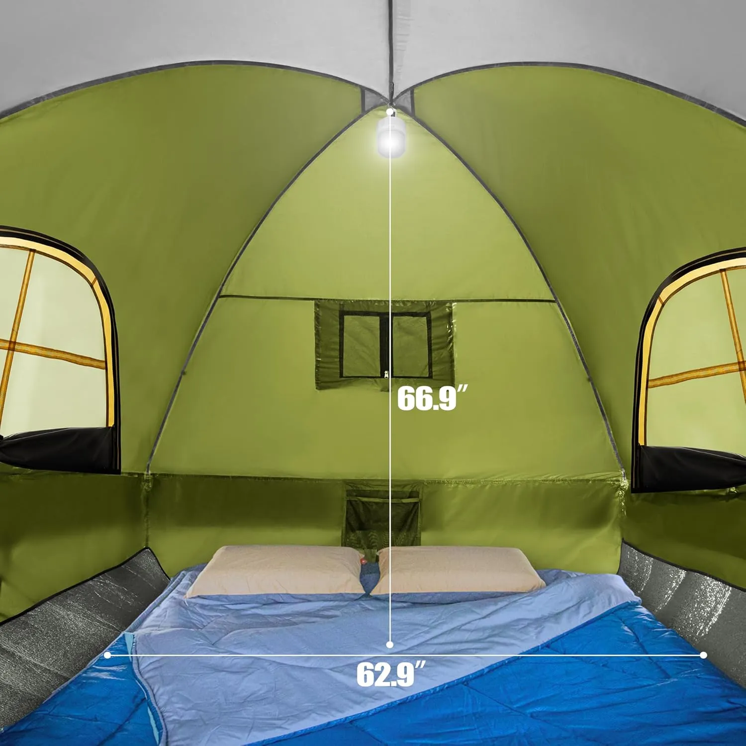 Pickup Truck Tent, Waterproof PU2000mm Double Layer for 6.5 FT Truck Bed, Portable Bed Tent for Camping, Green