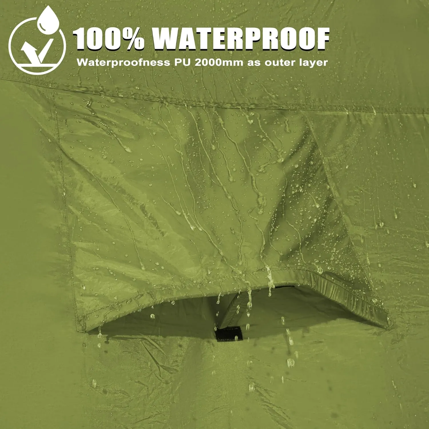 Pickup Truck Tent, Waterproof PU2000mm Double Layer for 6.5 FT Truck Bed, Portable Bed Tent for Camping, Green