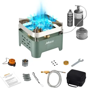 Portable Camping Stove Gas Cooking Burner, 30,000 BTU Propane Camp Stove,Windproof Small Stainless Steel Single Butane Burner, with Carrying Case & ignitor,for Emergency, Outdoor, Hiking,Picnic