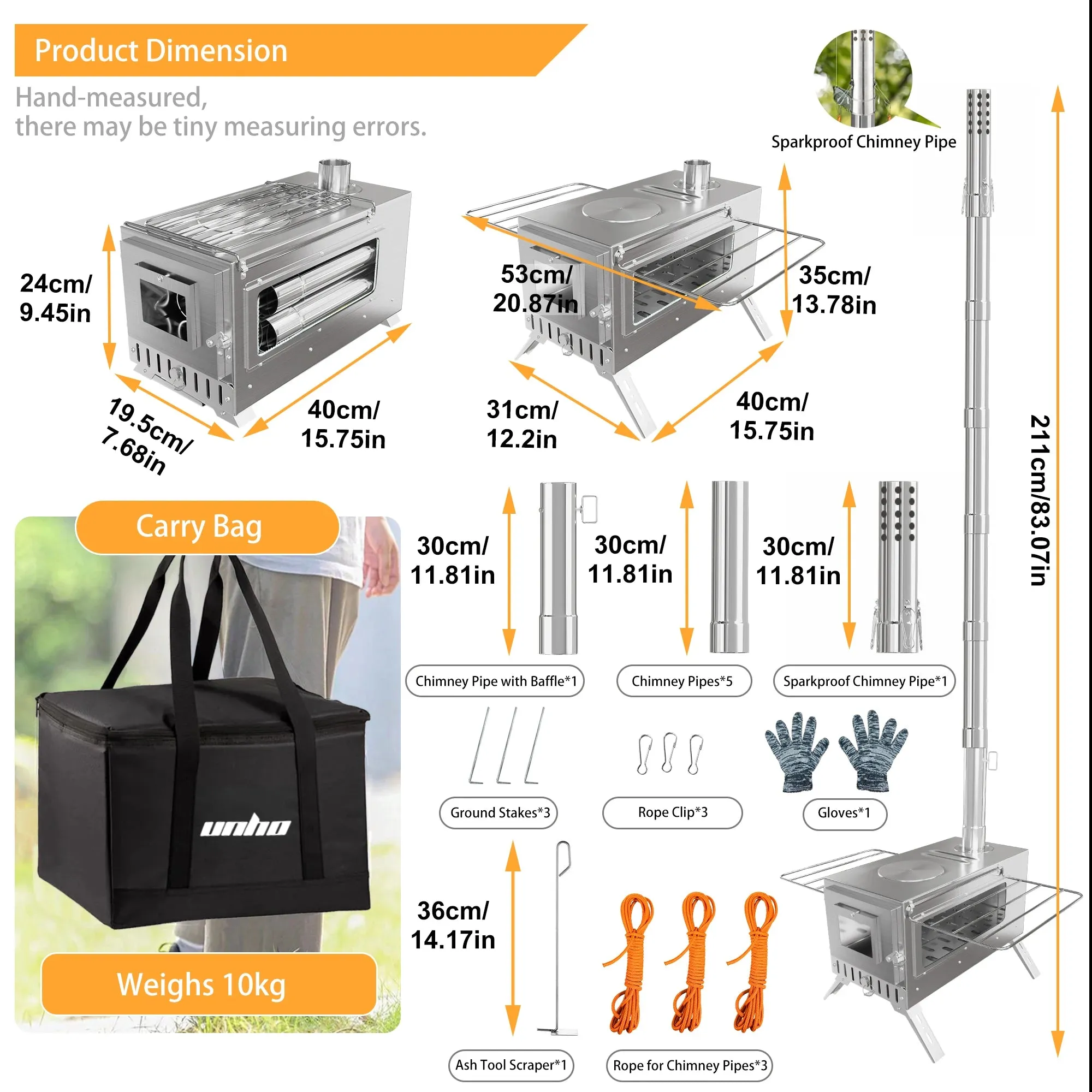 Portable Camping Tent Wood Stove