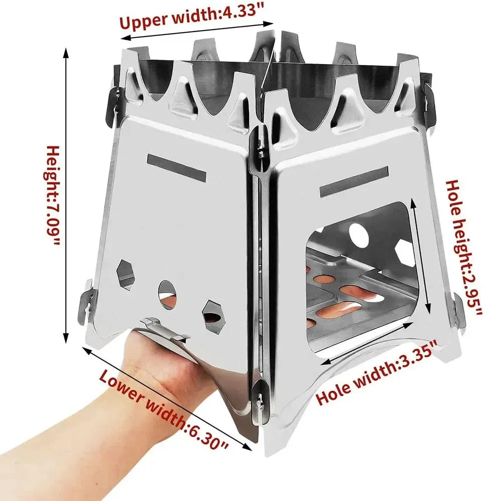 Portable Lightweight Folding Camping Wood Stove for Hiking