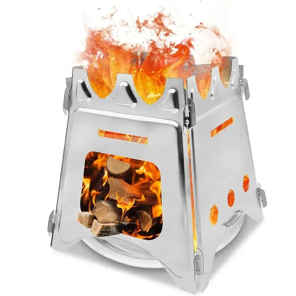 Portable Lightweight Folding Camping Wood Stove for Hiking