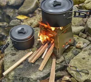 Portable Lightweight Folding Camping Wood Stove for Hiking
