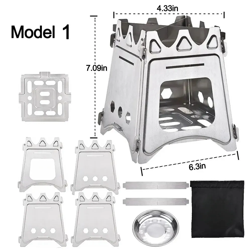 Portable Lightweight Folding Camping Wood Stove for Hiking