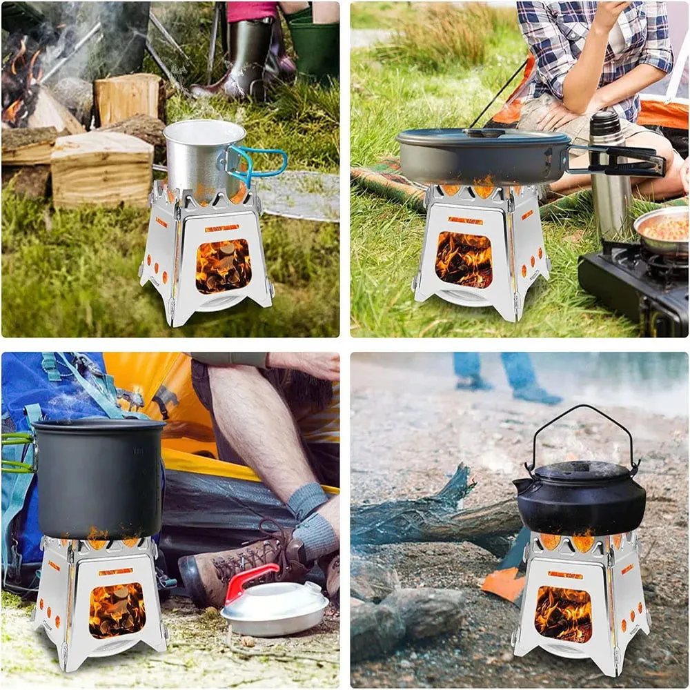Portable Lightweight Folding Camping Wood Stove for Hiking