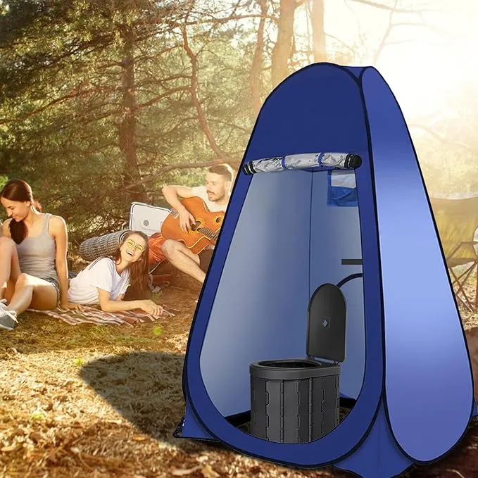 Portable Outdoor Toilet Kit for Adults,Pop Up Privacy Tent,Camping Folding Toilet,30 Toilet Bags,Washable Foldable for Travel,RV,Car,Beach,Hiking