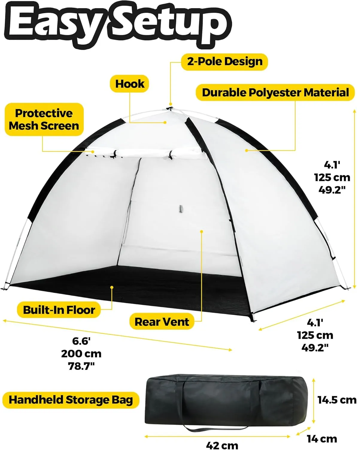 Portable Spray Paint Booth Tent: PLANTIONAL Spray Shelter with Waterproof Floor, Mesh Screen & Rear Vent, Hobby Paint Shield Tool Painting Station, Paint Tent for Spray Painting Furniture DIY, 7x4x4ft