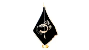 POW/MIA Flag Set - Gold Adjustable Aluminum Flagpole