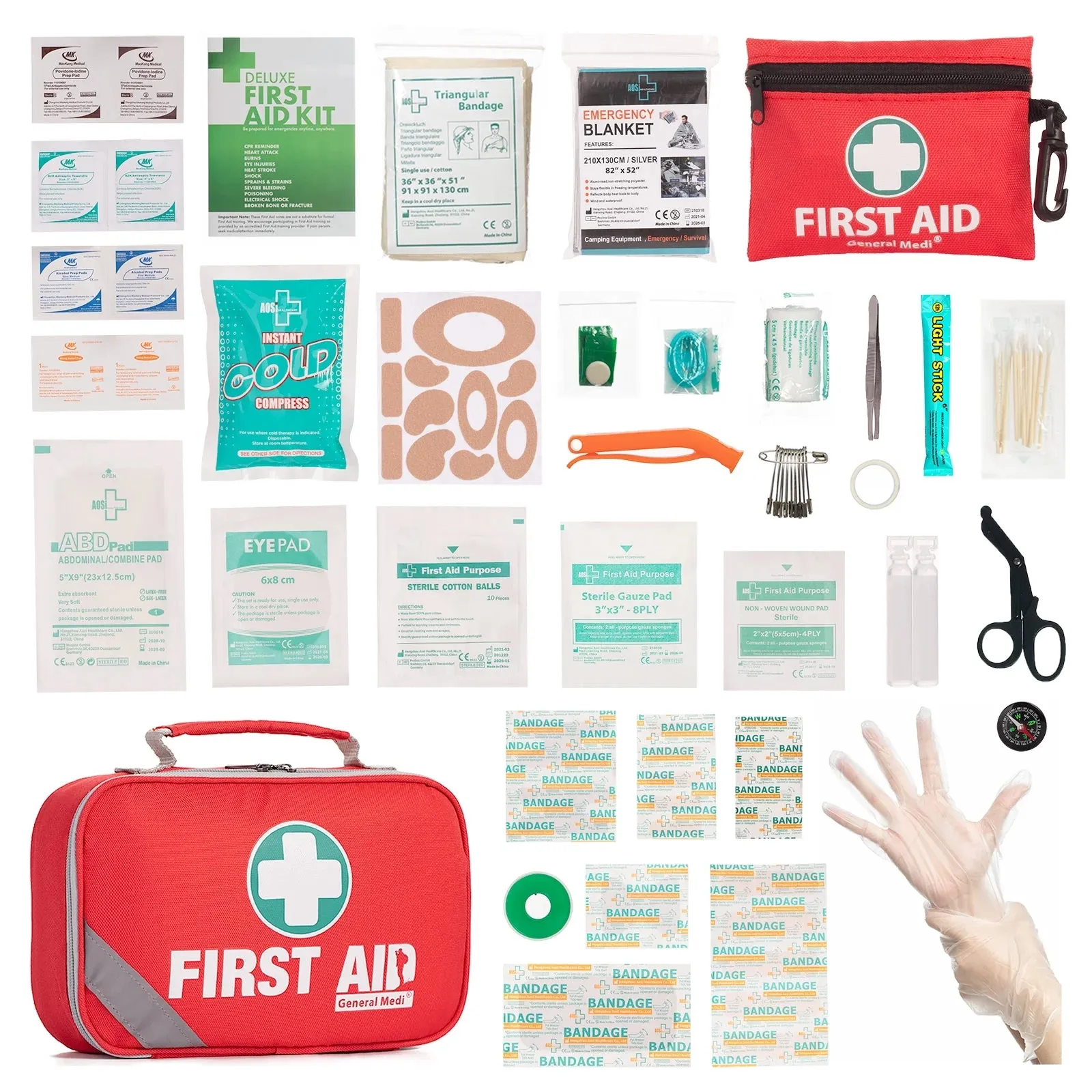 Premium First Aid Kit | 215-Piece Main Kit   43-Piece Mini Kit | Emergency Medical Supply for Home, Travel & Outdoor Adventures