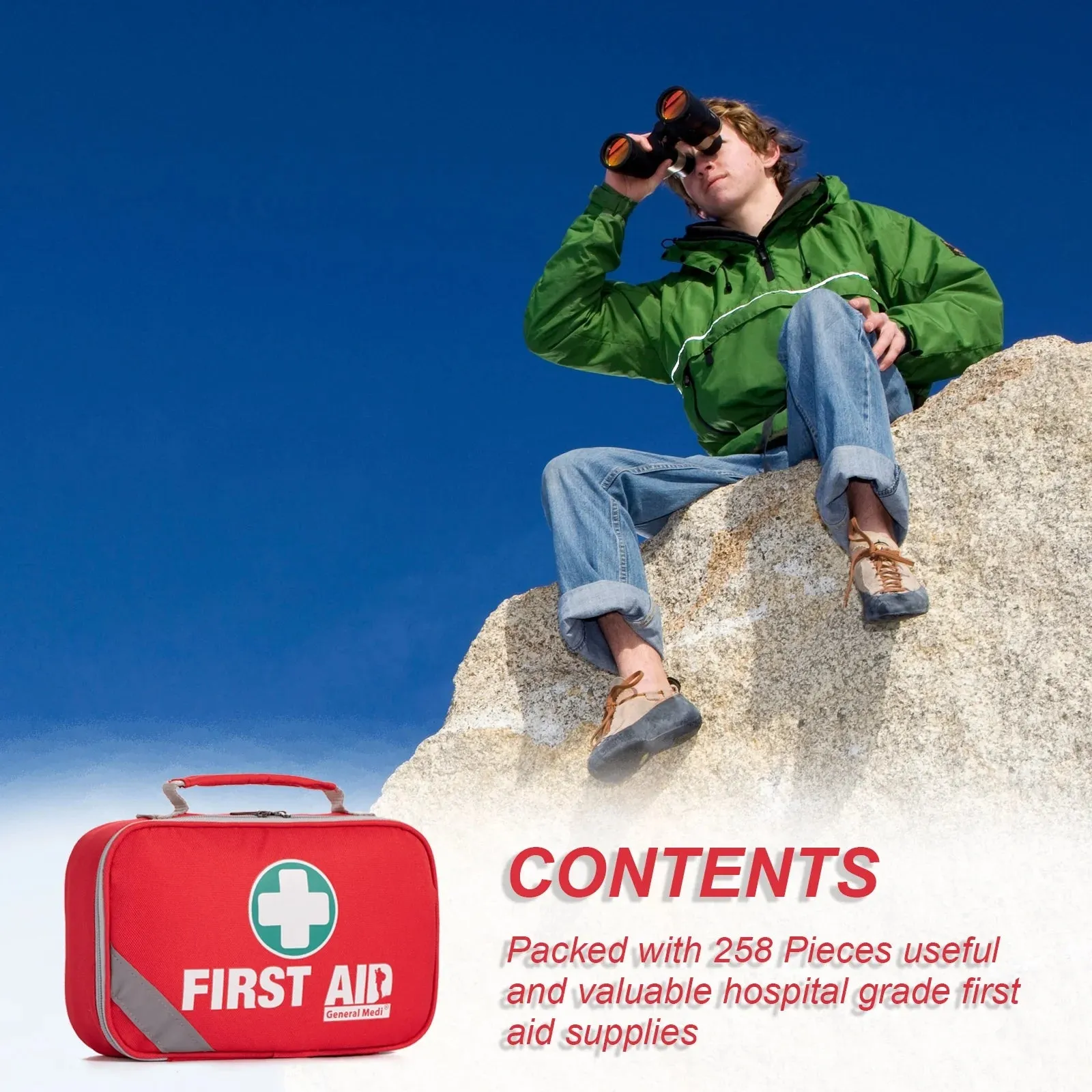 Premium First Aid Kit | 215-Piece Main Kit   43-Piece Mini Kit | Emergency Medical Supply for Home, Travel & Outdoor Adventures
