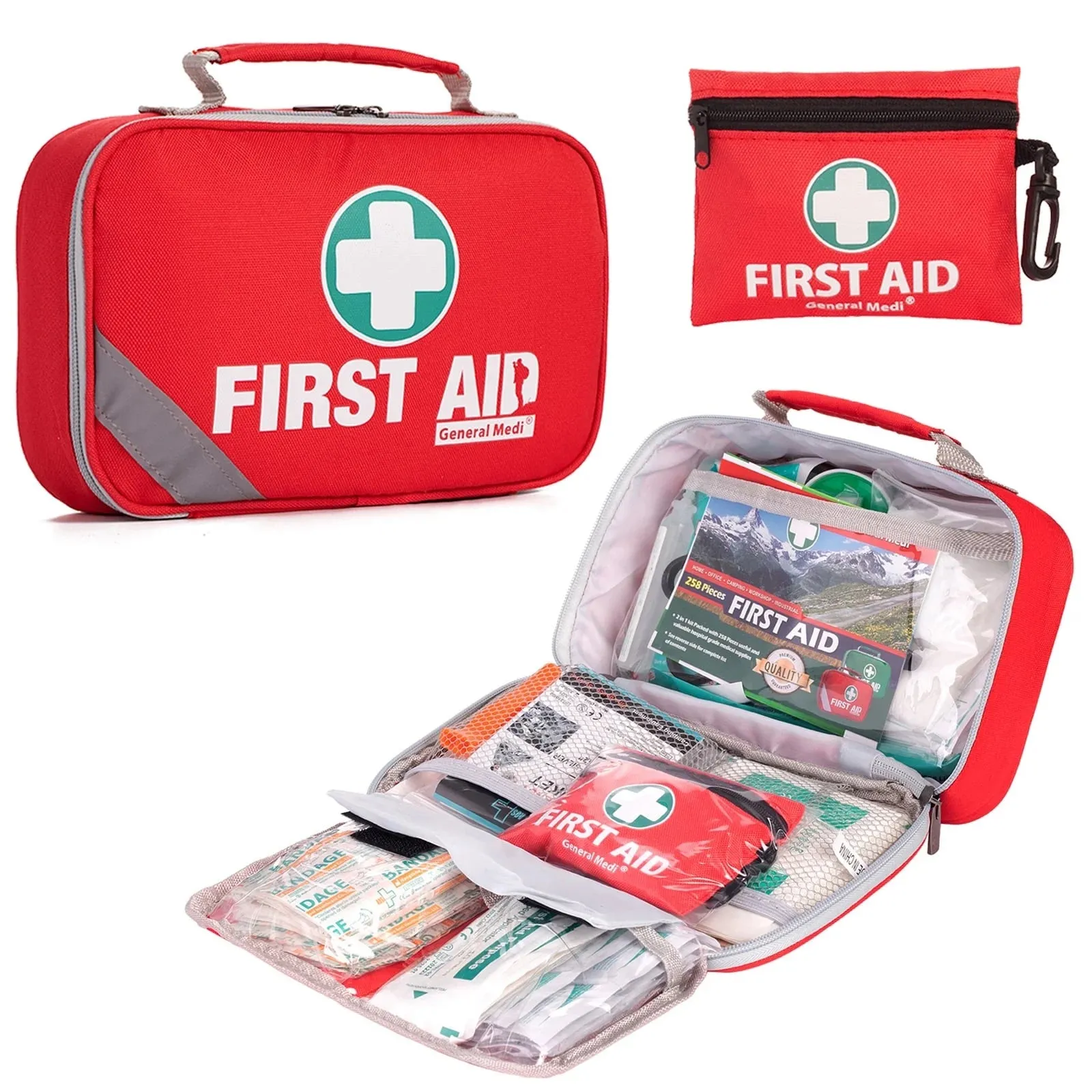 Premium First Aid Kit | 215-Piece Main Kit   43-Piece Mini Kit | Emergency Medical Supply for Home, Travel & Outdoor Adventures