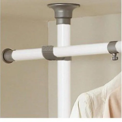 PRINCE HANGER, One Touch Double 2 Tier Adjustable Hanger, Holds 80kg(176LB) per horizontal bar, Clothing Rack, Closet Organizer,38mm Vertical pole, Heavy Duty, Garment Rack, PHUS-0033