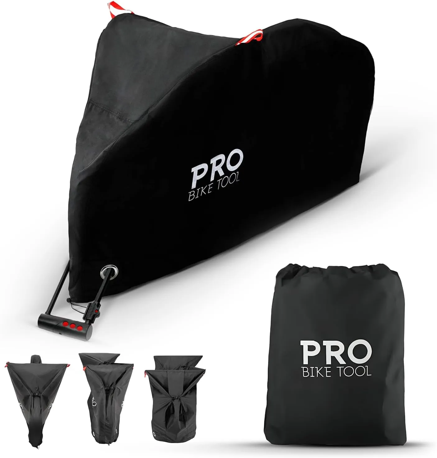 Pro Bike Tool Bike Cover for Outdoor Bike Storage - Stationary L for 1 Bike - Heavy Duty Riptstop Material, Waterproof and Anti-UV - Bicycle Cover Protection for Mountain & Road Bikes, Bike Tent