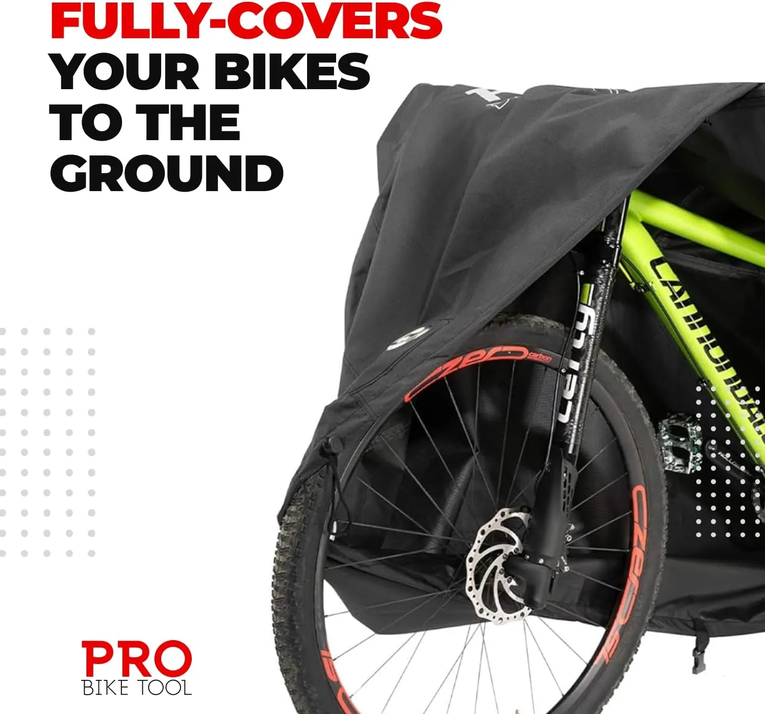 Pro Bike Tool Bike Cover for Outdoor Bike Storage - Stationary L for 1 Bike - Heavy Duty Riptstop Material, Waterproof and Anti-UV - Bicycle Cover Protection for Mountain & Road Bikes, Bike Tent