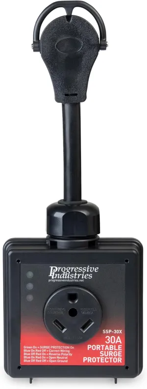 Progressive Industries SSP-30X Portable RV Surge Protector, 30 Amp with Fault Detection, No Cover