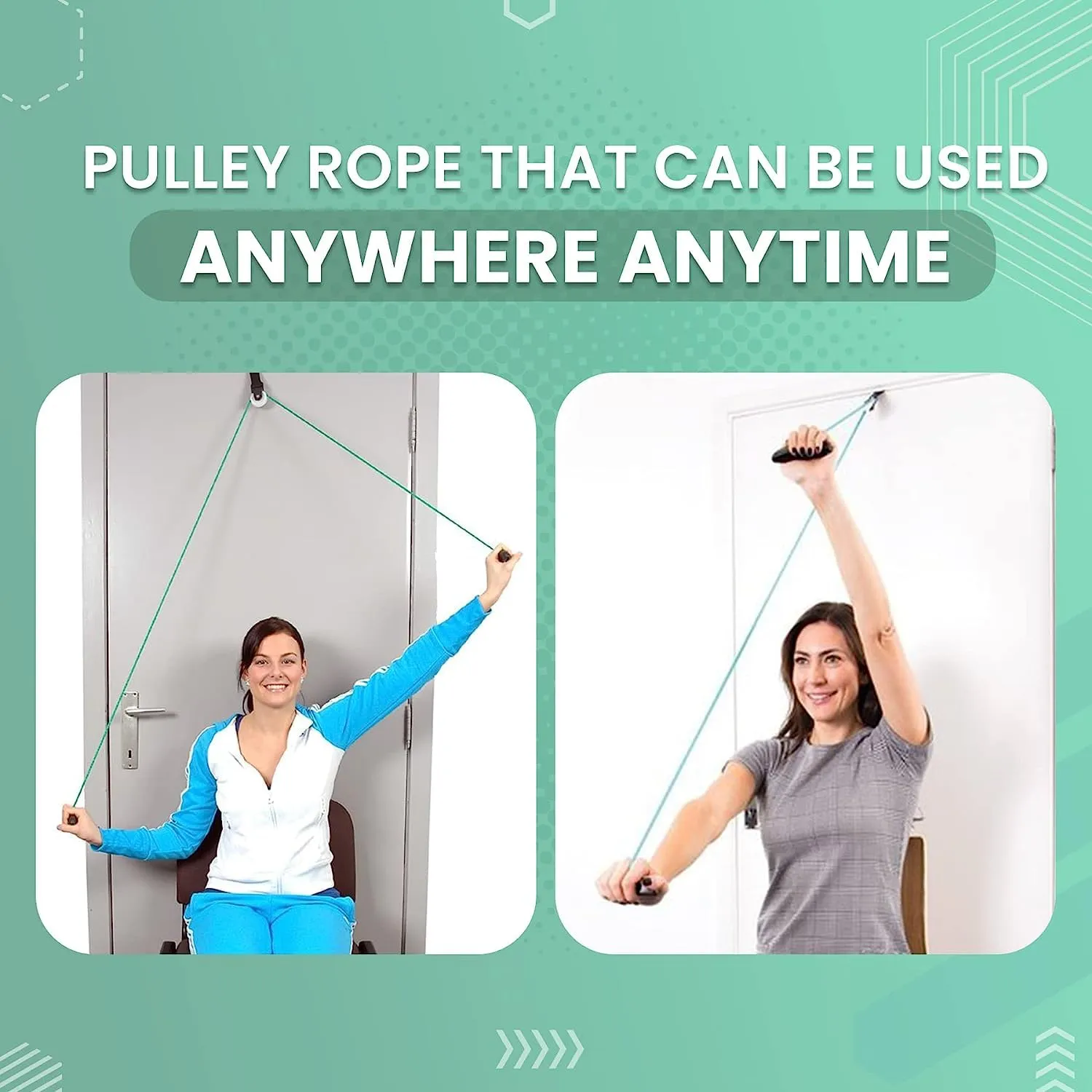 Pulley with Rope and Door Strap, Easy to Use Exercise Equipment - Shoulder Pulley