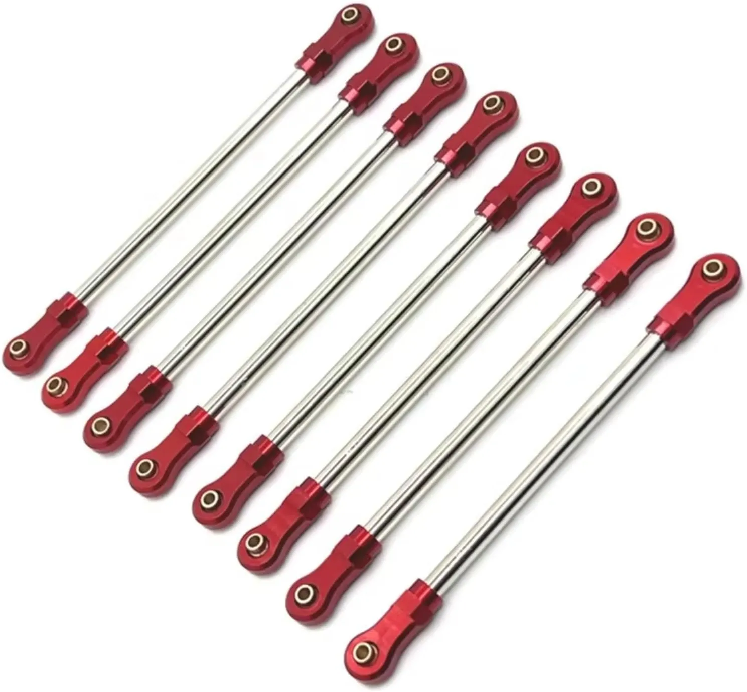 Rc Connecting Rod Tie Rod for Yikong YK4106 YK4107 1/10 8pcs Metal Pull Rod Link Rod Linkage RC Car Tracked Vehicles Parts and Accessories Upgrades Replacement Use(Red)