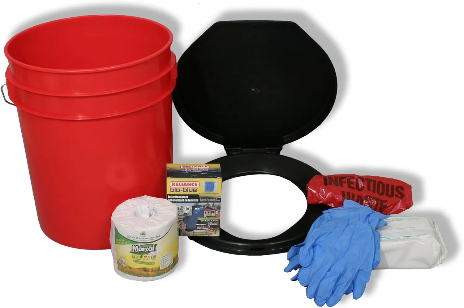 Ready America 71640 Lockdown Toilet Bucket Kit, 1-4 Person