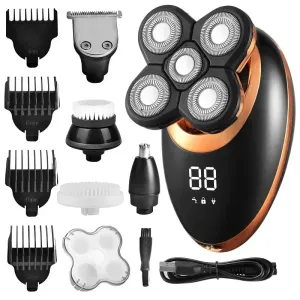 Rechargeable Waterproof Electric Shaver - LCD Display Grooming Kit