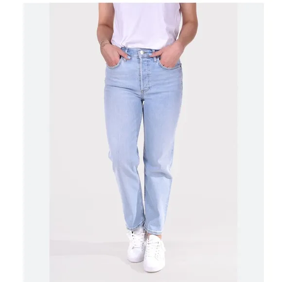 RE/DONE  70s Stove Pipe High Rise Jeans 163-3WSTV27/A blue