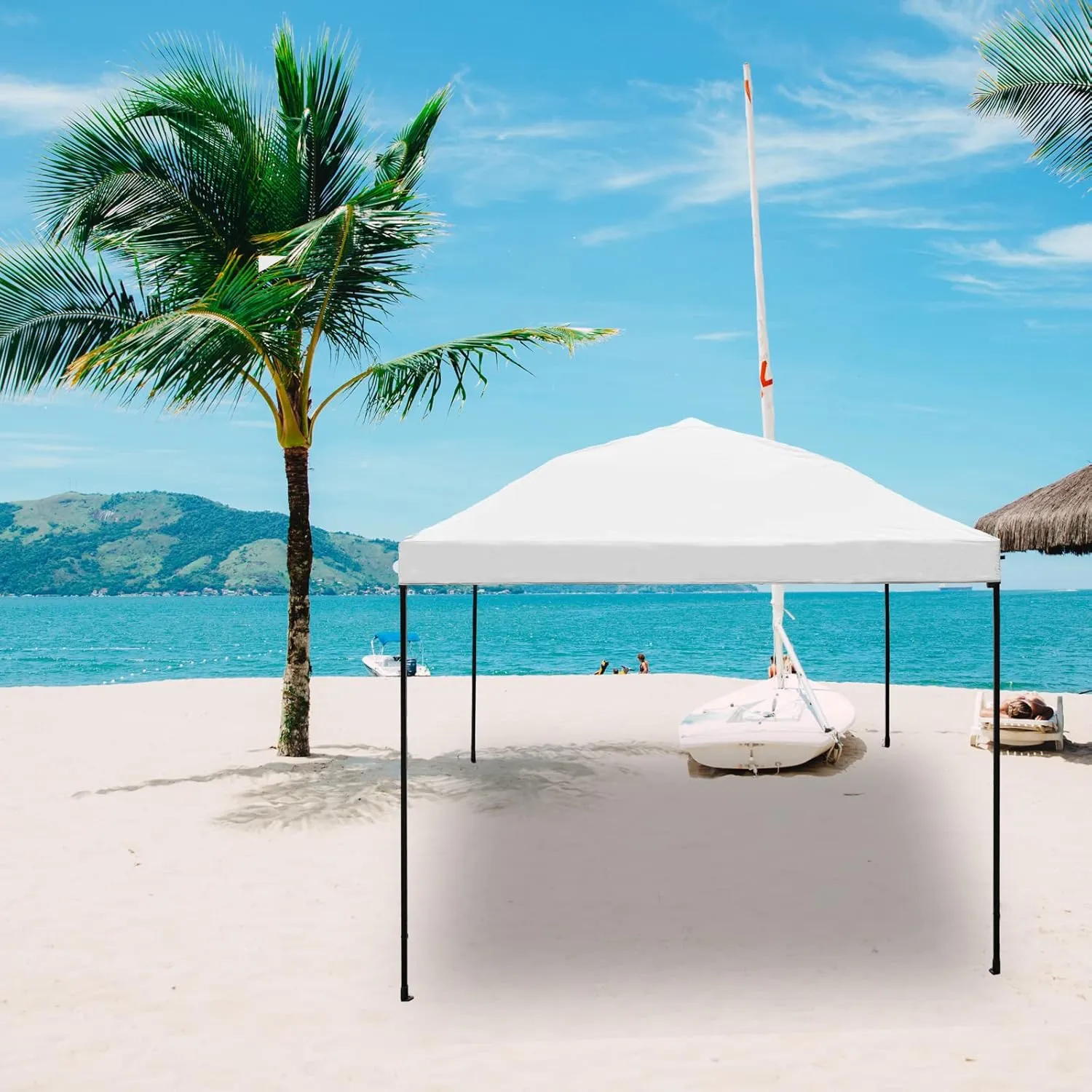 Replacement Canopy Top, 8' x 8' Pop-Up Cover for Canopy Straight Leg Tent Cover for Outdoor Garden Patio Camping Sun Shade (1pc Top Cloth Only) White