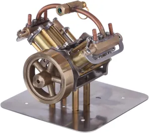 Retrol Steam Engine Model Kits, Mini V4 4-Cylinder Steam Engine Model Without Boiler for Boats/Cars, STEM Learning Desktop Display Kit
