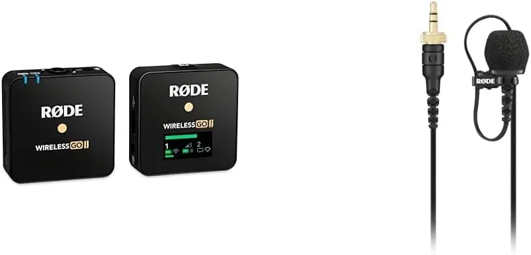 Rode Wireless GO II Single Channel Wireless Microphone System, Black & RØDE Lavalier II Premium Ultra-Low-Profile Lavalier/Lapel Microphone for Broadcast, Filmmaking