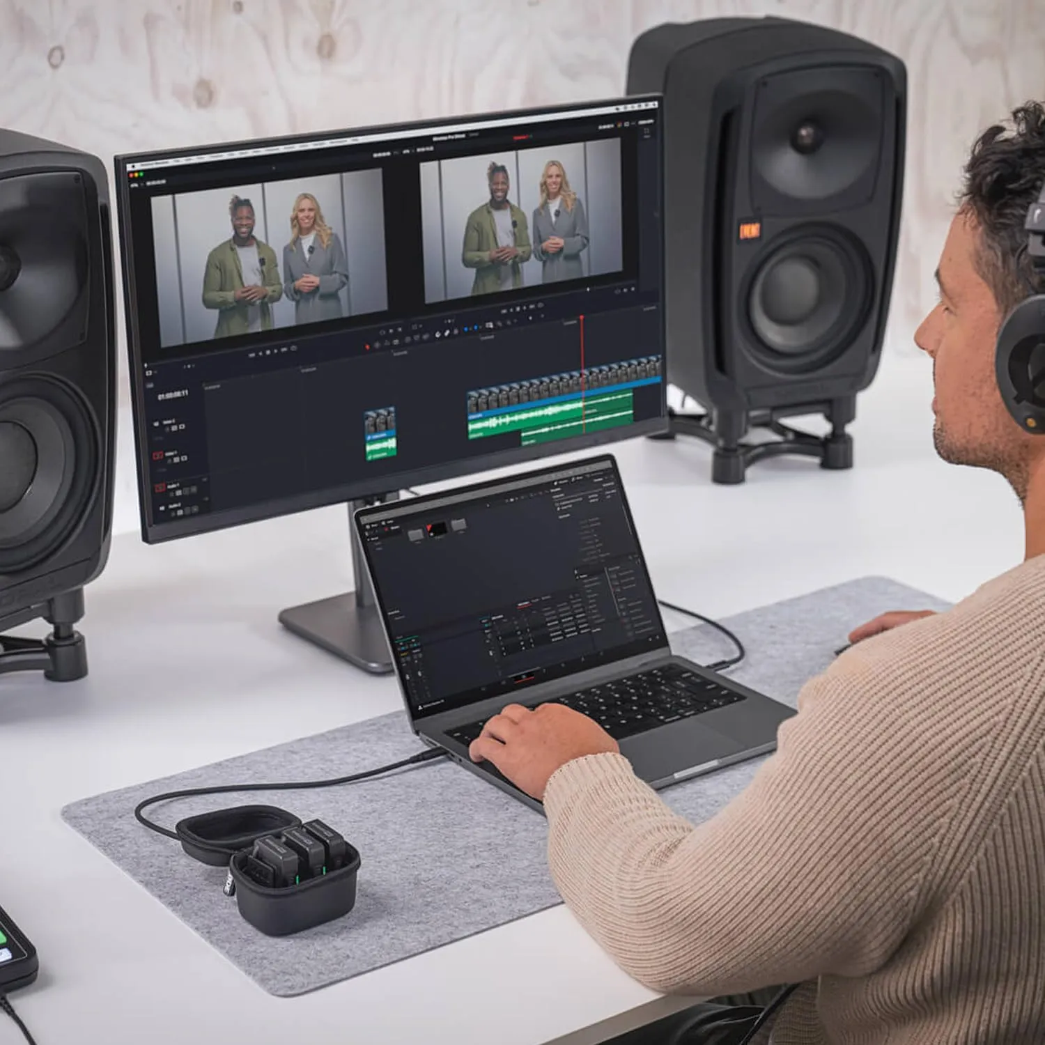 RODE Wireless PRO Compact Wireless Microphone System with Timecode, 32-bit Float On-board Recording, 2 Lavalier Microphones and Smart Charge Case for Filmmaking and Content Creation