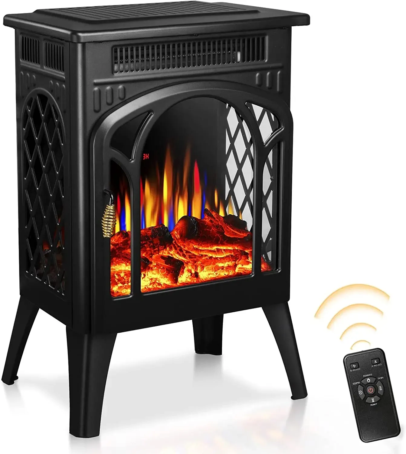 R.w.flame16 Inch Electric Fireplace, Freestanding Fireplace Stove with 3D Flame Effect