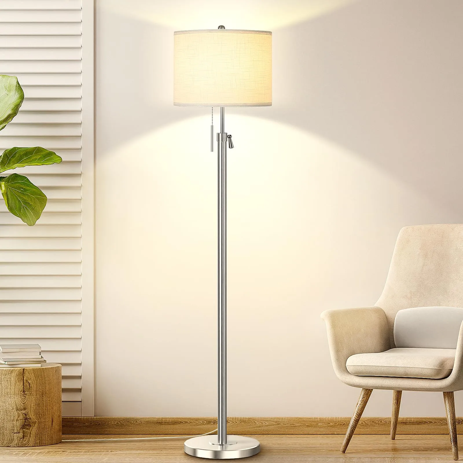 Rynx | Aidenoey Traditional LED Floor Lamp With 350? Adjustable - Vintage Stand Lamp With Swing Arm For Living Room, Bedroom And Office - Rus