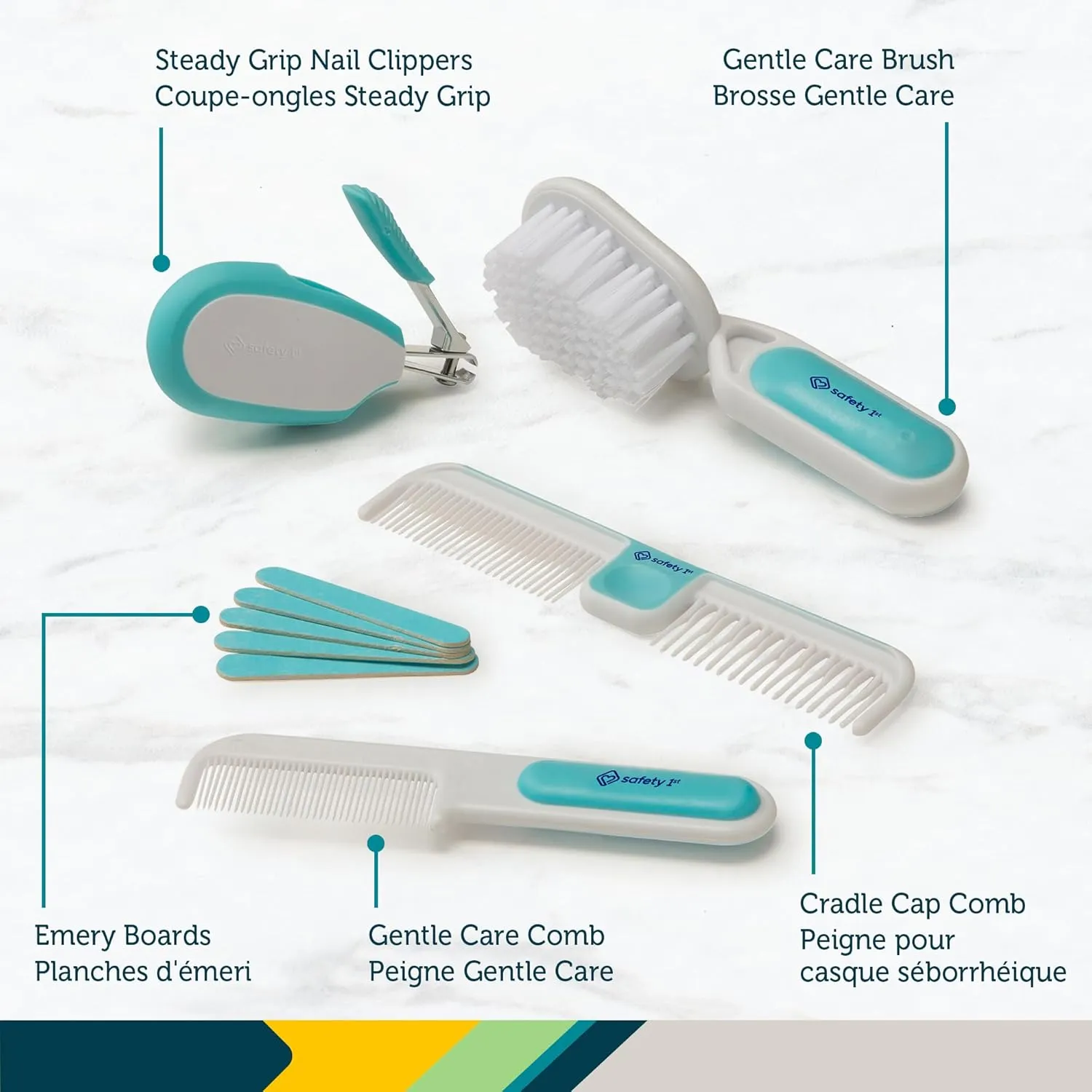 Safety 1st Deluxe Baby Healthcare and Grooming Kit, Arctic Blue, Newborn Baby Essentials, One Size, 25 Pieces