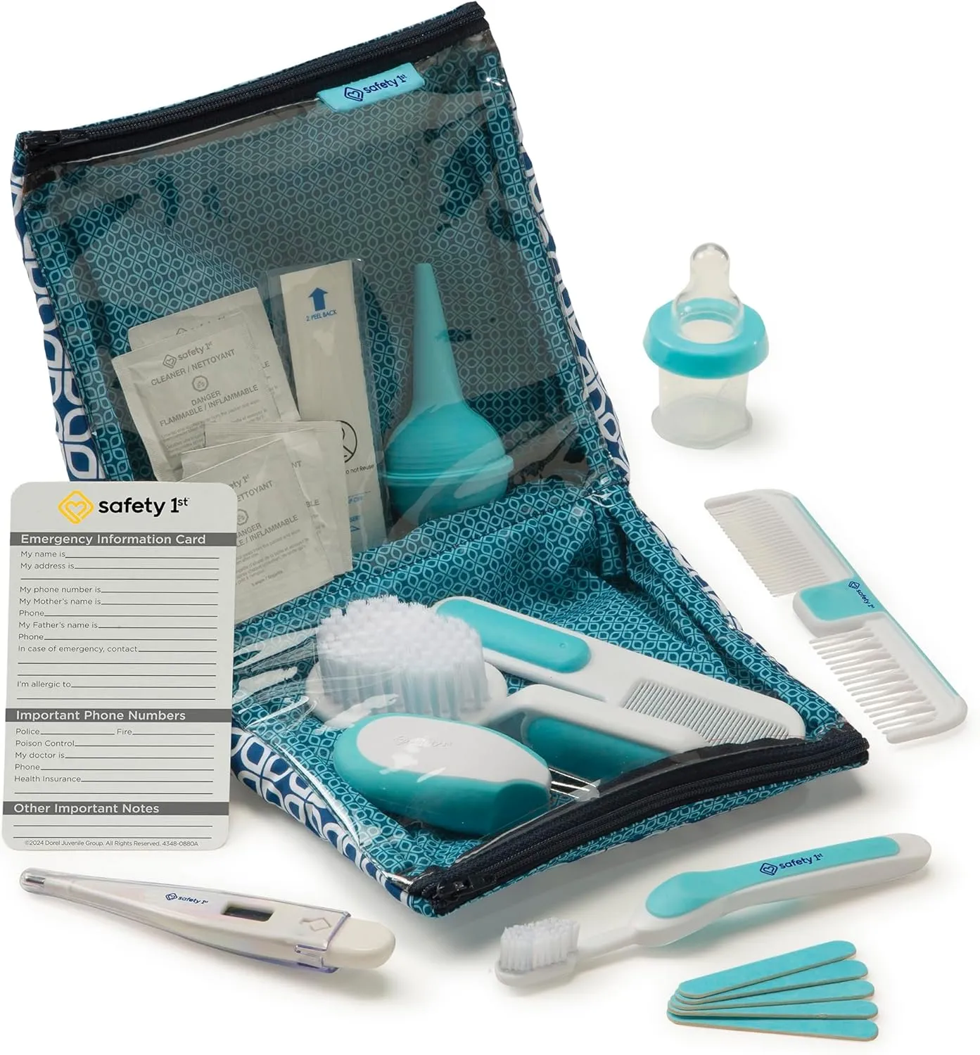 Safety 1st Deluxe Baby Healthcare and Grooming Kit, Arctic Blue, Newborn Baby Essentials, One Size, 25 Pieces