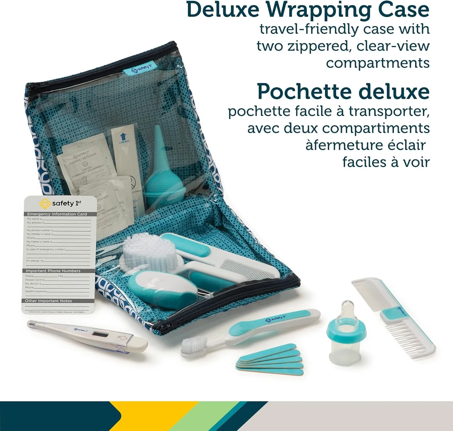 Safety 1st Deluxe Baby Healthcare and Grooming Kit, Arctic Blue, Newborn Baby Essentials, One Size, 25 Pieces