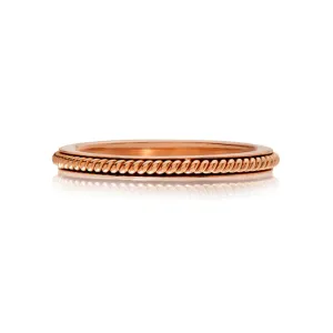 Sethi Couture 18K Rose Gold Channel Rope Band - Size 7