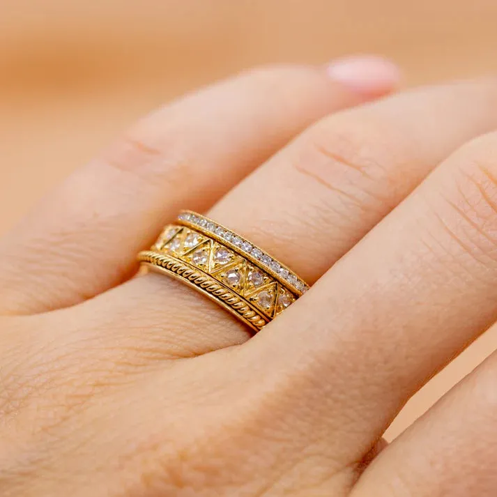 Sethi Couture 18K Rose Gold Channel Rope Band - Size 7