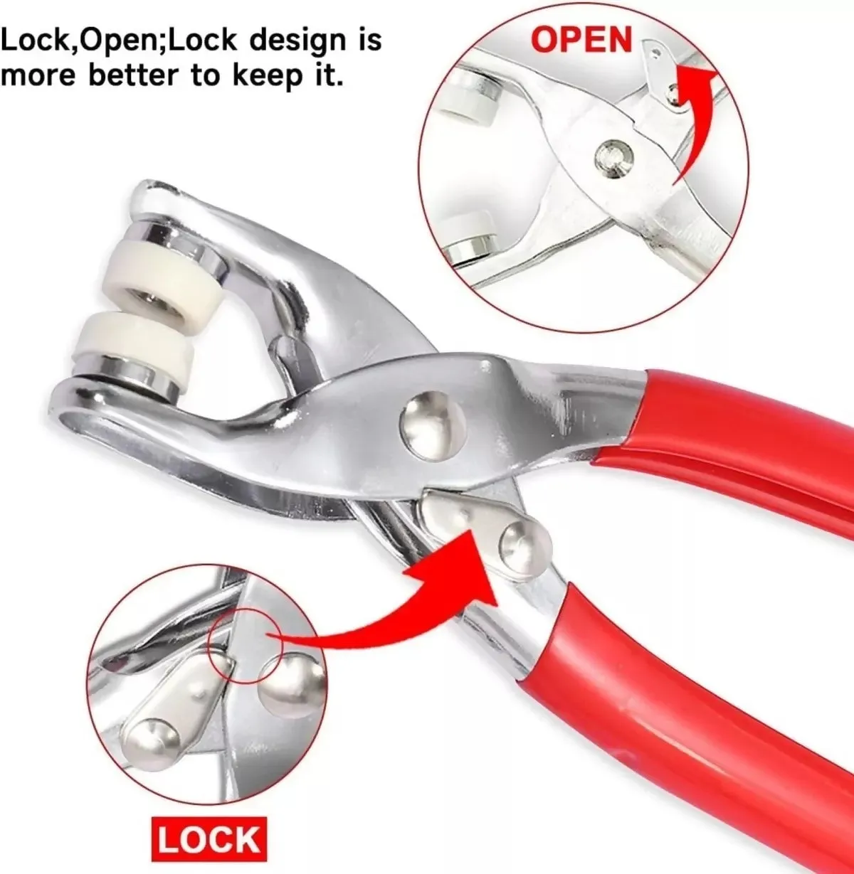 Silver Button Thickened Snap Fasteners Kit with Pliers