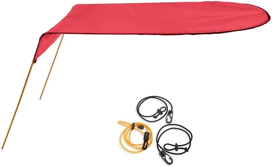 Single for KAYAK Canopy Canoe Sun Shade, Awning Fishing Boat Shade Cover, Sun Canopy Waterproof Anti-UV Folding Tent Rain Shelter, Lightweight & Portable 125x110cm(Red)