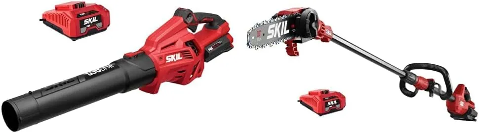SKIL PWR CORE 40 Brushless 40V Cordless Leaf Blower Kit with Pole Saw Kit