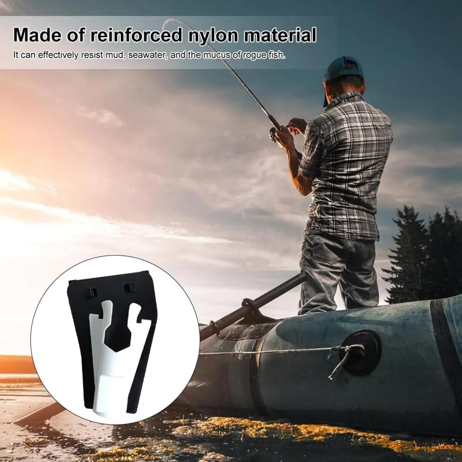 Slide-in Fishing Rod Hip Holsters, Adjustable Hands-Free Rod Holder, Quick Draw Waist Belt Gear Durable, for Wading, Surf, Fly & Bank Fishing, Weatherproof Nylon