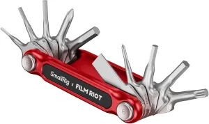 SmallRig x FILM RIOT 10-in-1 Folding Tool Set with Screwdrivers and Hex Key Wrenches, Multiple Angle Positioning, Portable and Compact Design (Red) - 4813